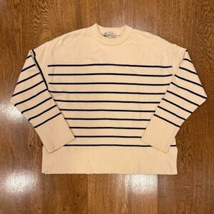Zara Cream & Black Striped Sweater